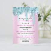 スイート16 ローズ フラワールドレス 青ドリップス 招待状 (スタンド正面)