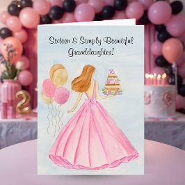 スイート16 誕生日ケーキ エレガントな少女 グランド・ドーター  カード