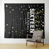 スイート16 誕生日 フォトブース 背景 バナー タペストリー (インサイチュ(横))