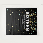 スイート16 誕生日 フォトブース 背景 バナー タペストリー (正面(横))