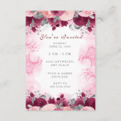 スイート16 赤い花の誕生日招待状 エンクロージャーカード (裏面)