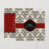 スイート16 | 赤と黒のダマスク招待状 招待状 (正面/裏面)