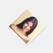 スイート16 16歳の誕生日パーティーのカスタム写真台本 スタンダードカクテルナプキン (角)