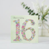 スイート16 16歳の誕生日パーティー オーダーメイド 招待状 (スタンド正面)