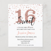 スイート16 16歳の誕生日パーティー ローズゴールド 予算 チラシ (正面)