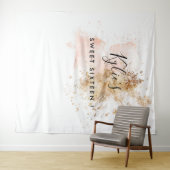 スイート16 16歳の誕生日写真撮影用背景 タペストリー (インサイチュ(横))