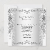 スイート16 16歳の誕生日 ホワイト ティアラ 招待状 (裏面)