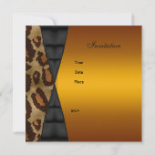 スイート16 16歳 ワイルド ブラック イエロー ゴールド 招待状 (裏面)