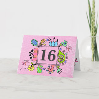 スイート16 16誕生日ギフト挨拶 カード