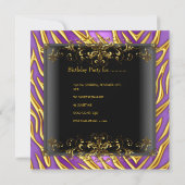 スイート16 16 ジラフ パープル ゴールド ブラック 招待状 (裏面)