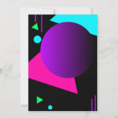 スイート16 80年代 オーガニック ネオン グロー イン ザ ダーク パーティー 招待状 (裏面)