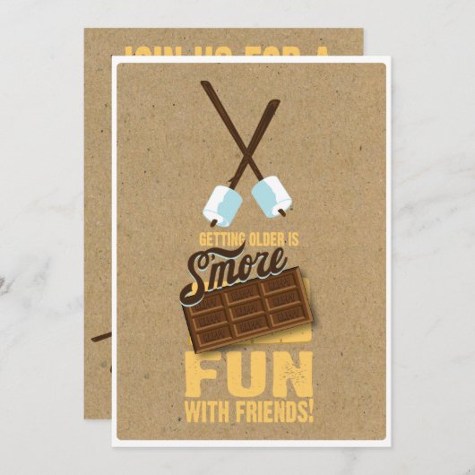 スイート60誕生日ボンファイア招待状 招待状 (正面/裏面)