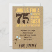 スイート75th誕生日ボンファイア招待状 招待状 (裏面)