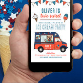 スイート アイスクリーム パーティー 2歳の誕生日 招待状