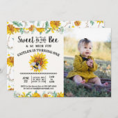 スイート アズ キャン ビー ひまわり フォト 招待状 (正面/裏面)