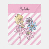 スイート・アニメ・バレリーナ・ガール フリースブランケット (正面)