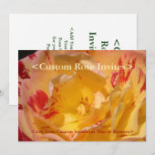 スイート イエロー ローズ アート オーダーメイド パーティー 招待状 (正面/裏面)