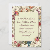 スイート ウォーターカラー サマー フローラル インビテーション テンプレート (裏面)