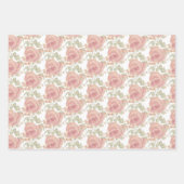 スイート オレンジ ライト アンド ブラッシュ ローズ ウォーターカラー ラッピングペーパーシート (正面3)