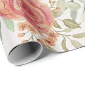 スイート オレンジ ライト アンド ブラッシュ ローズ ウォーターカラー ラッピングペーパー (ロールコーナー)