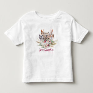 スイート ガール ボーホー  森の動物 トドラーTシャツ