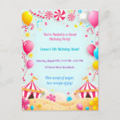 スイート キャンディー カーニバル 誕生日パーティー 招待状 (正面)