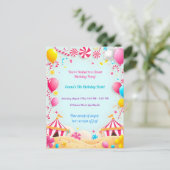 スイート キャンディー カーニバル 誕生日パーティー 招待状 (スタンド正面)