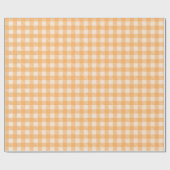 スイート キュート ピンクオレンジ ギンガム チェック柄 ラッピングペーパー (フラット)