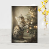 スイート・クリスマス・キャット カード (黄色い花)