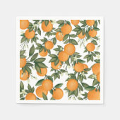 スイート サマー シトラス ボタニカル オレンジ グリーン スタンダードカクテルナプキン (正面)