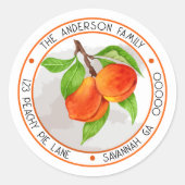 スイート サマー ピーチ サークル 返信住所 ラウンドシール (正面)