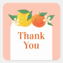 スイート シトラス ラウンド スクエア サンクス ステッカー