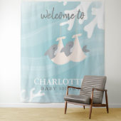 スイート シャーク ベイビー ツインズ ベイビー シャワー タペストリー (インサイチュ)