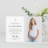 スイート シンプル | フォト ブラック＆ホワイト コンファメーション 招待状 (スタンド正面)