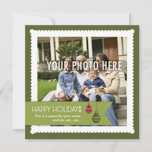 スイート&スクエア：カスタムフォトホリデーカード2 シーズンカード (正面)