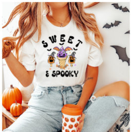 スイート&スプーキー・レトロハロウィンアイスクリームコーン Tシャツ