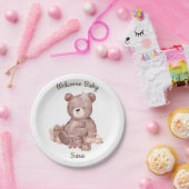 スイート テディベア ベイビー シャワーパーティー プレート (パーティー)