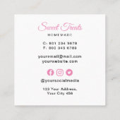 スイート トリートス バーケリー ピンク スクエア名刺 (裏面)