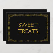 "スイート トリート" ゴールド アート デコ スタイル ウェディング サイン (正面/裏面)