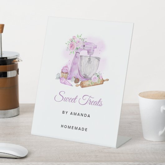 スイート トリート パープル ベーカリー  台座サイン (インサイチュ)