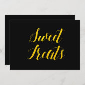 「スイート トリート」偽金箔 おしゃれな結婚式看板 招待状 (正面/裏面)
