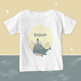 スイート・ノーティカル・ホエール・タコ・ベビーシャワー ベビーTシャツ