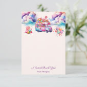 スイート バジェット キャンディーレーン 子供の誕生日ステッカー サンキューカード (スタンド正面)