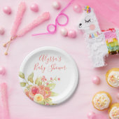 スイート パステル ローズ ブーケ ペーパー プレート (パーティー)