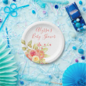 スイート パステル ローズ ブーケ 紙皿 (パーティー)