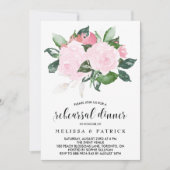 スイート ピンク ウォーターカラー ローズ リハーサル ディナー 招待状 (正面)