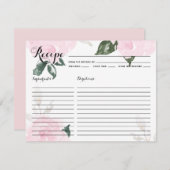 スイート ピンク ウォーターカラー ローズ レシピ カード (正面/裏面)