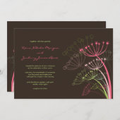 スイート ピンク タンポポ 春のウェディング招待状 招待状 (正面/裏面)