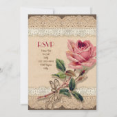 スイート ピンク ローズ ガーデン パーティー 招待状 2 (裏面)