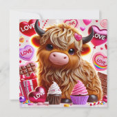 スイート ライク キャンディ ハイランド コー ヴァレンタイン カード (正面)